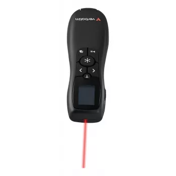 Presentador inalámbrico Verbatim Keynote con pantalla LCD, RF, USB, 30 m, negro