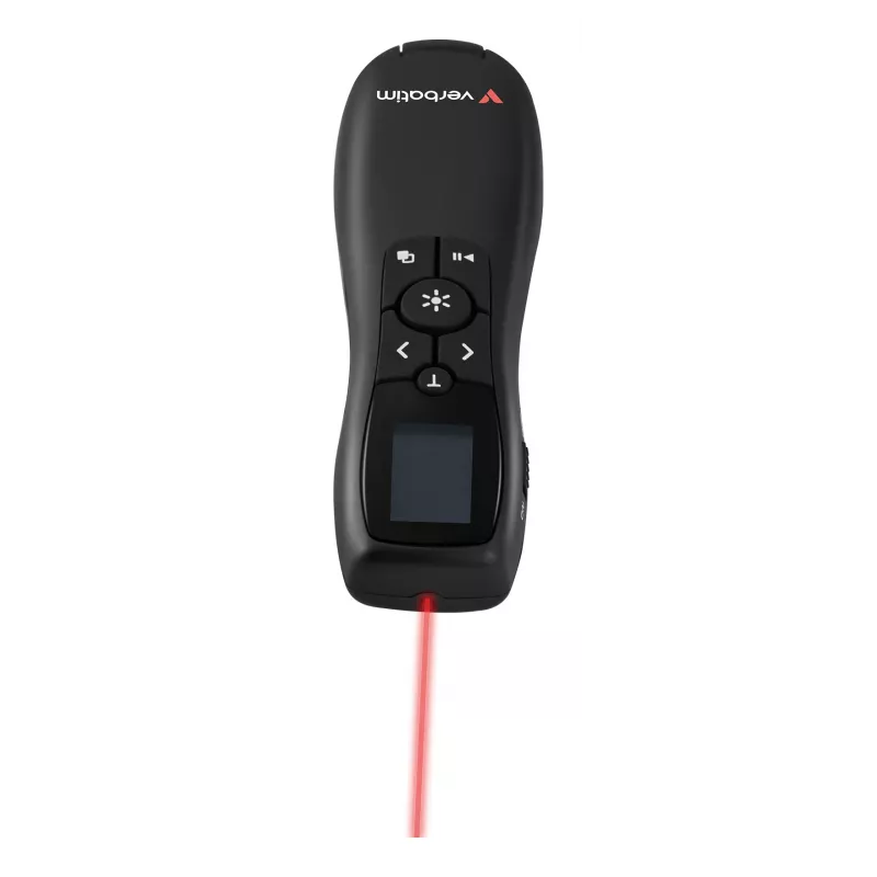 Presentador inalámbrico Verbatim Keynote con pantalla LCD, RF, USB, 30 m, negro
