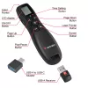 Presentador inalámbrico Verbatim Keynote con pantalla LCD, RF, USB, 30 m, negro