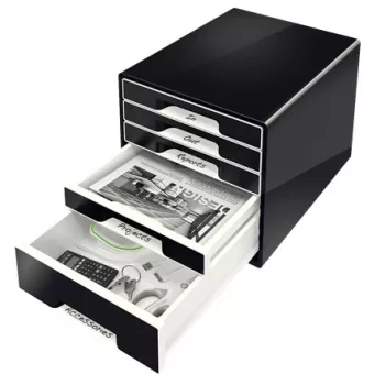 Leitz Desk Cube 5 cajones, 5 cajones, plástico, negro, 1 ud., 270 mm, 287 mm