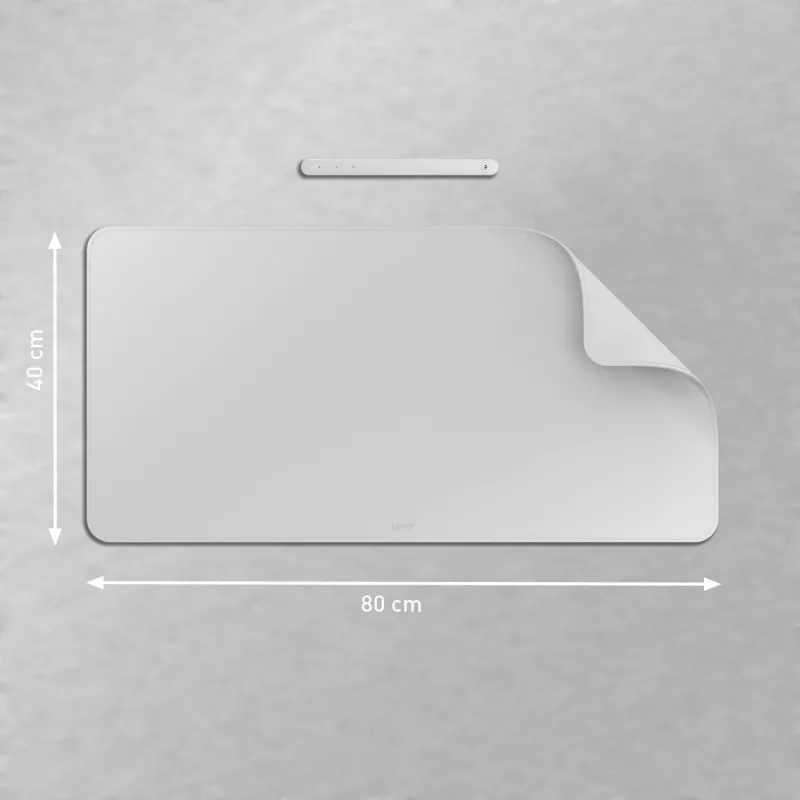 Leitz alfombrilla de escritorio grande, gris, policloruro de vinilo (PVC), 400 mm, 800 mm, 2 mm, 350 g