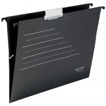 Leitz Alpha® carpeta colgante de cartón Recycle, A4, negro, cartón, 80 g/m², 150 hojas, 348 mm
