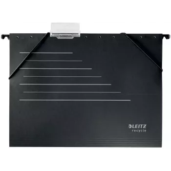 Leitz Alpha® carpeta colgante de cartón Recycle, A4, negro, cartón, 80 g/m², 150 hojas, 348 mm