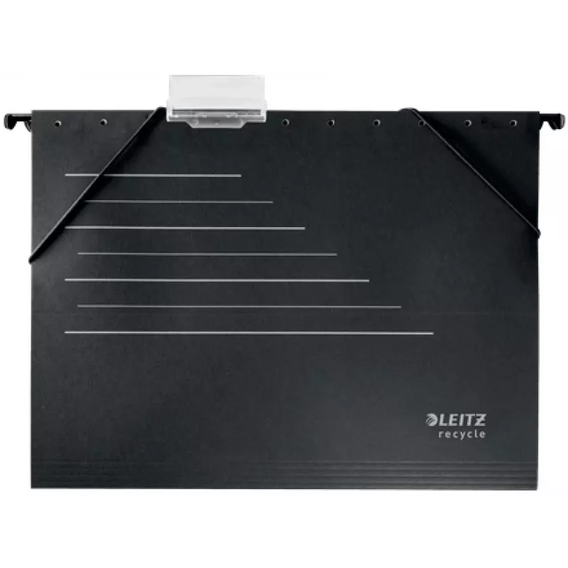 Leitz Alpha® carpeta colgante de cartón Recycle, A4, negro, cartón, 80 g/m², 150 hojas, 348 mm