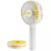 Ventilador de mano Unold Breezy 86610, blanco/amarillo
