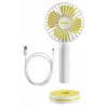 Ventilador de mano Unold Breezy 86610, blanco/amarillo