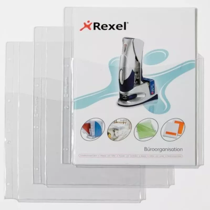Fundas Rexel Extraklasse con cubierta frontal, 210 x 297 mm (A4), transparente, policloruro de vinilo, 0,18 mm, 220 mm, 318 mm