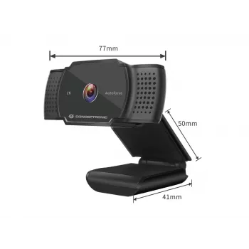 Webcam Conceptronic AMDIS 2K Super HD con autofoco y micrófono