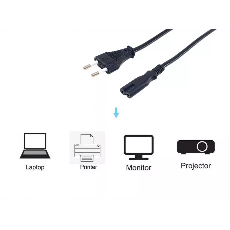 Cable de alimentación de alta calidad Equip, C7 a euro de 2 polos, 3,0 m, 3 m, 2 polos, conector hembra C7, H03VVH2-F, 250 V, 2,5 A