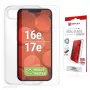 Protector de pantalla y funda e.v.i. Displex para Apple iPhone 16e/17e, cristal templado, transparente, resistente a arañazos