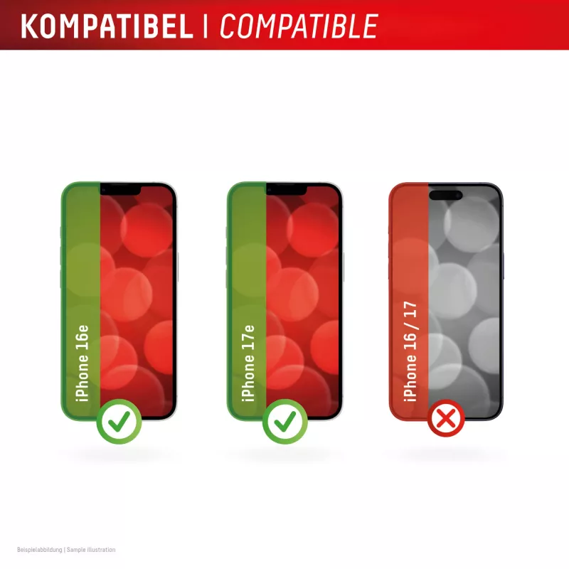 Protector de pantalla de cristal templado Privacy e.v.i. Displex (10H) para Apple iPhone 16e/17e con filtro de privacidad, resistente a impactos y arañazos