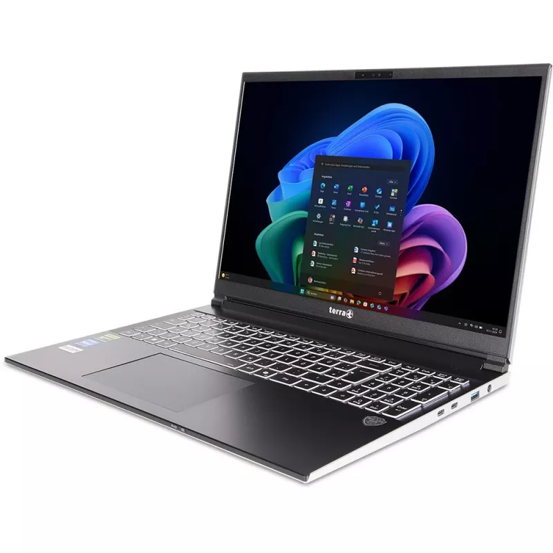 TERRA MOBILE GAMER ELITE 3A Copilot+ PC Portátil AMD Ryzen™ AI 7 350 40,6 cm (16 inch) WQXGA 32 GB DDR5-SDRAM 1 TB SSD NVIDIA GeForce RTX 5060 Wi-Fi 6E (802.11ax) Windows 11 Home Alemán Plata