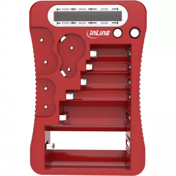 Comprobador de baterías InLine 01285R con pantalla LCD