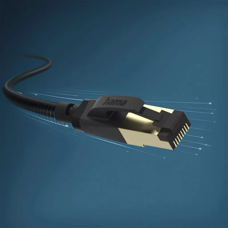 Cable de red Hama 00202002 Negro 3 m Cat8 S/FTP (S-STP)