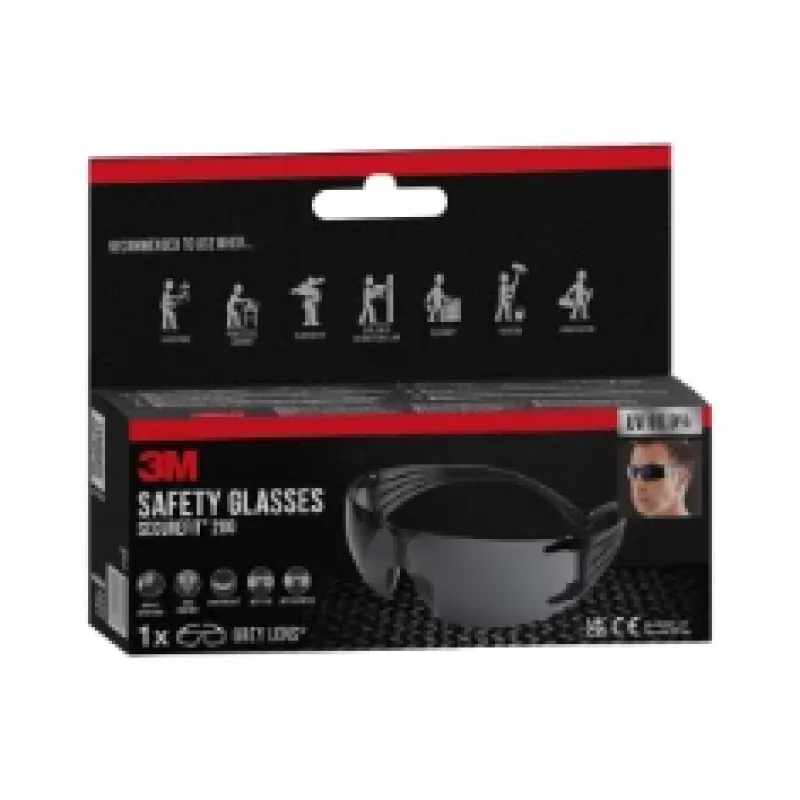 3M SecureFit Gafas de protección 200, cristal gris