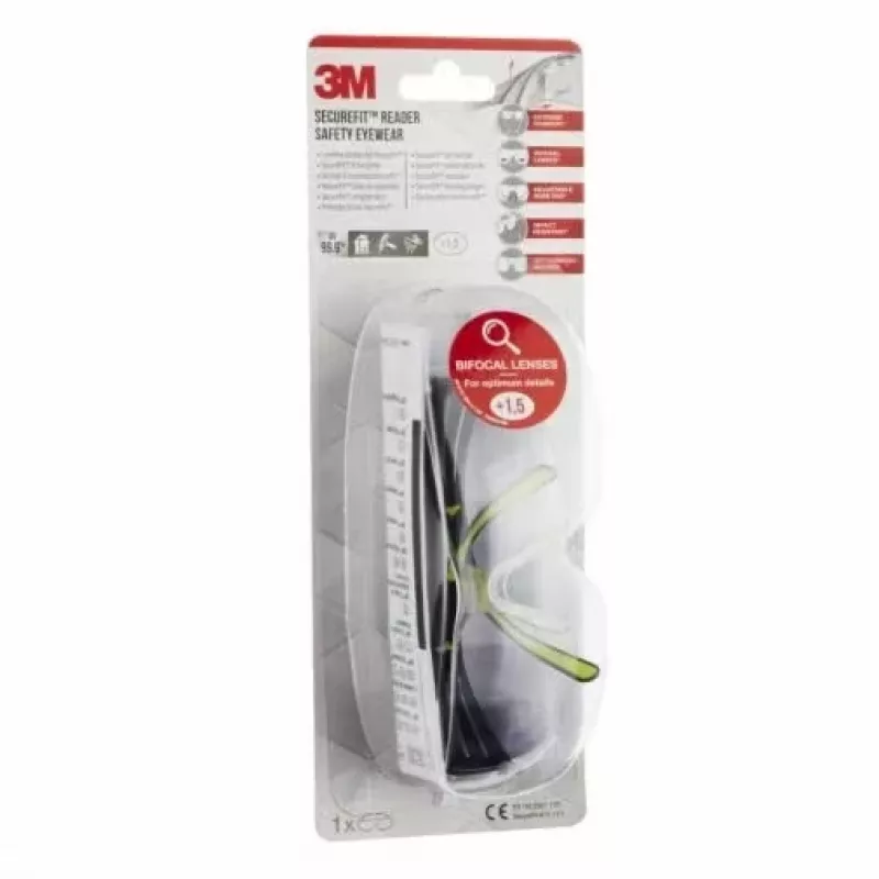 3M SF415C1 Gafas de protección Policarbonato (PC) Negro, Amarillo