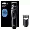 Braun BeardTrimmer 3 Beard Trm 3 BT3400, lavable, Batería, Negro