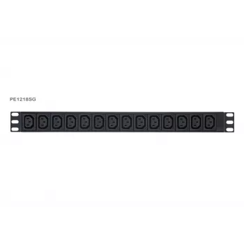 ATEN PDU básica con medición 1U con protección contra sobretensiones, Básica, Con medición, 1U, Negro, LCD, 18 salidas AC, conector hembra C13