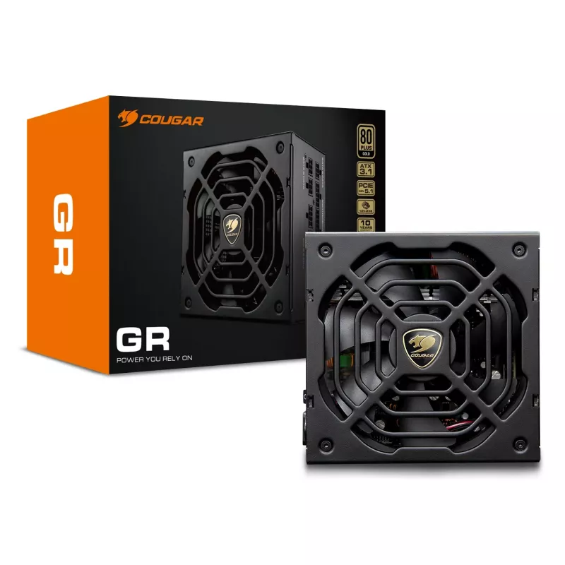 Fuente de alimentación COUGAR GR 1000W ATX3.1 PCIE 5.1 80 PLUS Gold, 1000 W, 20+4 Pin ATX, ventilador de 120 mm