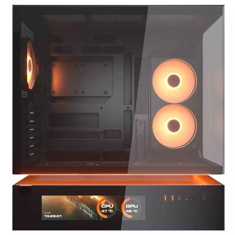 Caja de PC Cougar CFV235 Vision Torre Midi, ARGB, LCD de 9,16