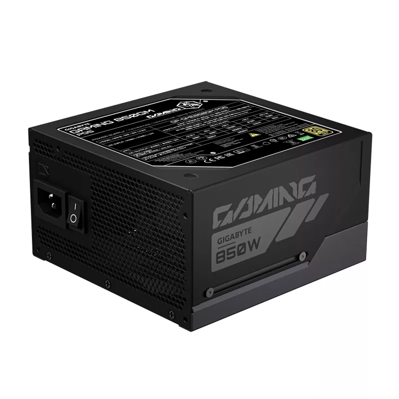 Fuente de alimentación GIGABYTE GAMING 850GM PG5 – PCIe 5.1, 80 PLUS Gold, diseño totalmente modular, ventilador de 135 mm, compatible con ATX 3.1, enchufe EU