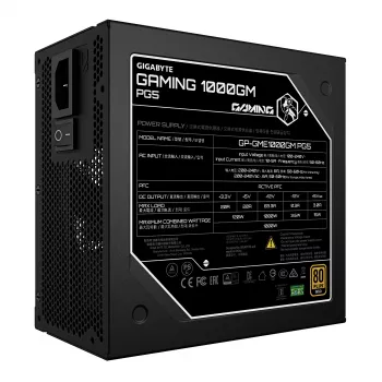 Fuente de alimentación GIGABYTE GAMING 1000GM PG5 - PCIe 5.1, 80 PLUS Gold, diseño totalmente modular, ventilador de 135 mm, compatible con ATX 3.1, enchufe EU