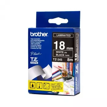 Cinta de etiquetar Brother TZ-345 blanco sobre negro