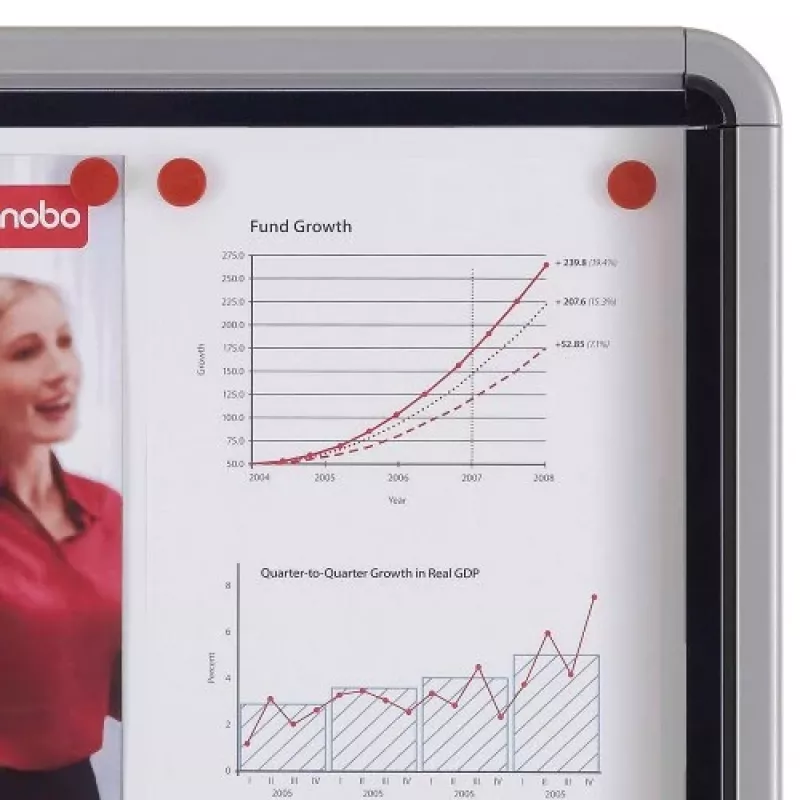 Tablón de información exterior magnético con cierre Nobo Premium Plus 8xA4