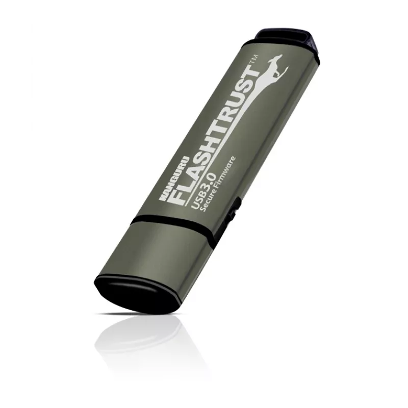 Kanguru FlashTrust™ USB 3.0 128 GB |memoria flash segura| firmware seguro | interruptor físico de protección contra escritura |protección contra BadUSB | cumplimiento de los requisitos NIST