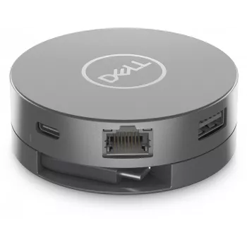 DELL adaptador multipuerto USB-C 6 en 1 – DA305, con cable, USB 3.2 Gen 2 (3.1 Gen 2) Type-C, 10,100,1000 Mbit/s, plateado, 3840 x 2160 píxeles, Dell