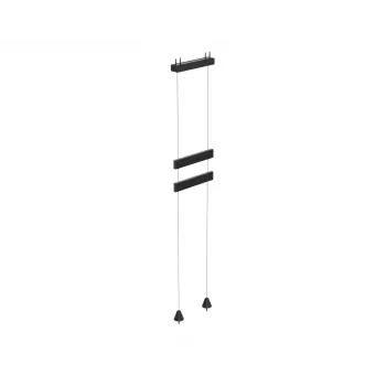 Montaje de cable de acero para señalización digital en escaparate Ergonomic Solutions SpacePole 5m