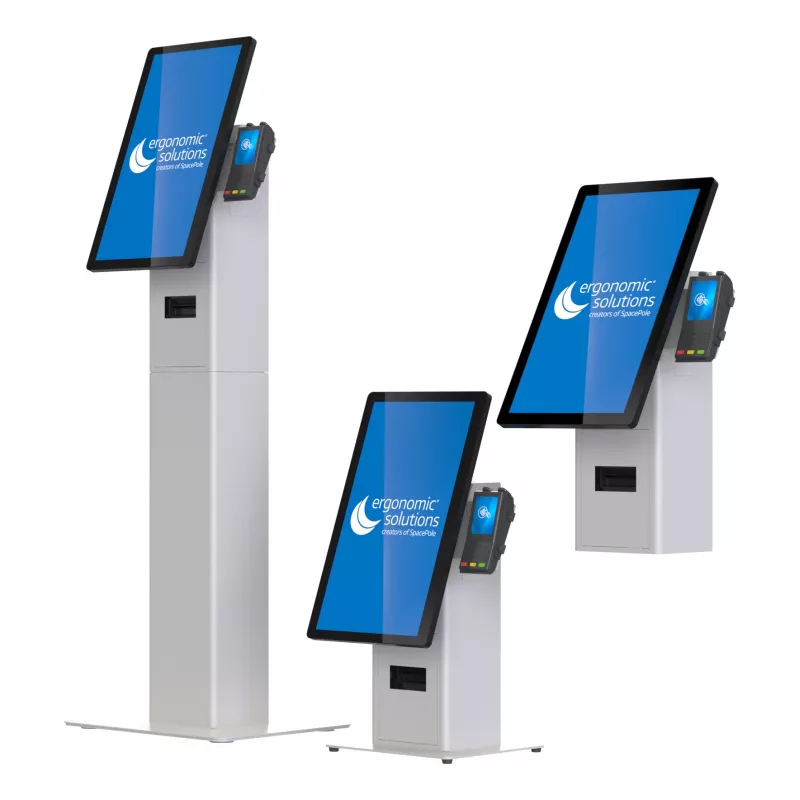 Set de kiosco Ergonomic Solutions SpacePole Mini Kiosk Countertop negro metal