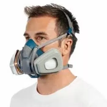 Semimáscara con purificación de aire 3M 6502QLPRO — Semimáscara, azul/gris, cierre rápido