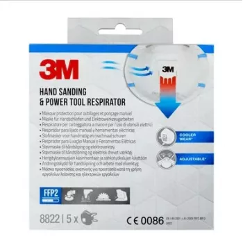 3M Cool Flow 8822 FFP2 NR D Mascarillas respiratorias desechables, 5 uds. (8822PRO5)