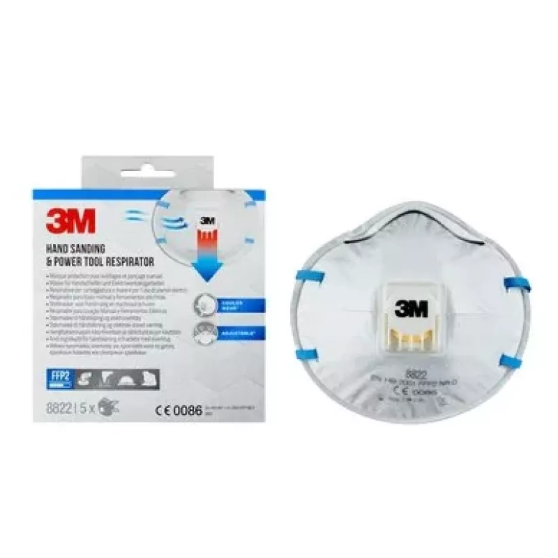 3M Cool Flow 8822 FFP2 NR D Mascarillas respiratorias desechables, 5 uds. (8822PRO5)