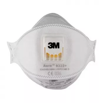 3M Aura Comfort Cool Flow 9322+ FFP2 NR D Mascarillas respiratorias desechables, 5 uds. (9322PRO5)