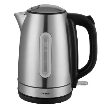 TORNADO TKE-01401ZA-GS | Hervidor de acero inoxidable de 1,7 l con anillo LED