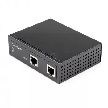 StarTech.com inyector PoE Gigabit industrial - alta velocidad/alta potencia 90W - 802.3bt PoE++ 52V-56VDC carril DIN UPoE/inyector Ultra Power Over Ethernet adaptador -40C a +75C robusto