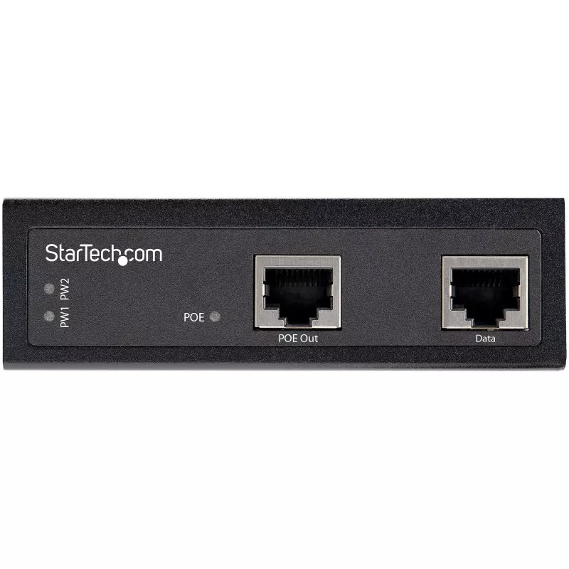 StarTech.com inyector PoE Gigabit industrial - alta velocidad/alta potencia 90W - 802.3bt PoE++ 52V-56VDC carril DIN UPoE/inyector Ultra Power Over Ethernet adaptador -40C a +75C robusto