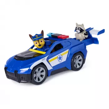 PAW Patrol : Search & Rescue, vehículo Chase Rescue Cruiser con 2 figuras, coche de policía de juguete con mecanismo de retroceso, juguete para niños y niñas a partir de 3 años