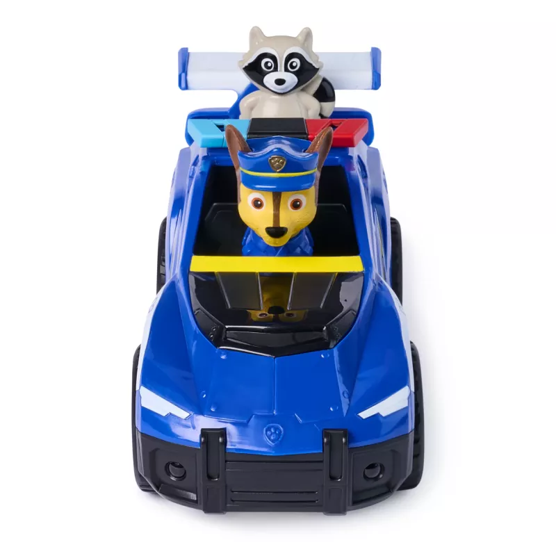 PAW Patrol : Search & Rescue, vehículo Chase Rescue Cruiser con 2 figuras, coche de policía de juguete con mecanismo de retroceso, juguete para niños y niñas a partir de 3 años