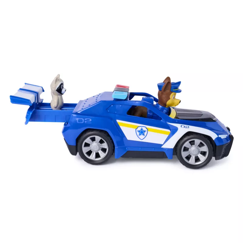 PAW Patrol : Search & Rescue, vehículo Chase Rescue Cruiser con 2 figuras, coche de policía de juguete con mecanismo de retroceso, juguete para niños y niñas a partir de 3 años