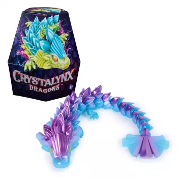 CrystaLynx Dragons, figura de dragón articulada coleccionable de 9 pulgadas para niños y adultos, caja sorpresa, juguete fidget para casa, oficina y decoración de escritorio (los estilos pueden variar)