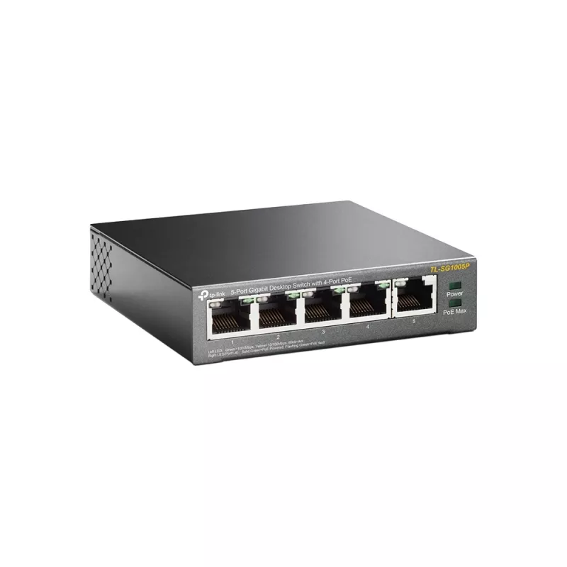 TP-Link switch Gigabit de sobremesa PoE de 5 puertos con 4 puertos, no gestionado, Gigabit Ethernet (10/100/1000), Power over Ethernet (PoE)