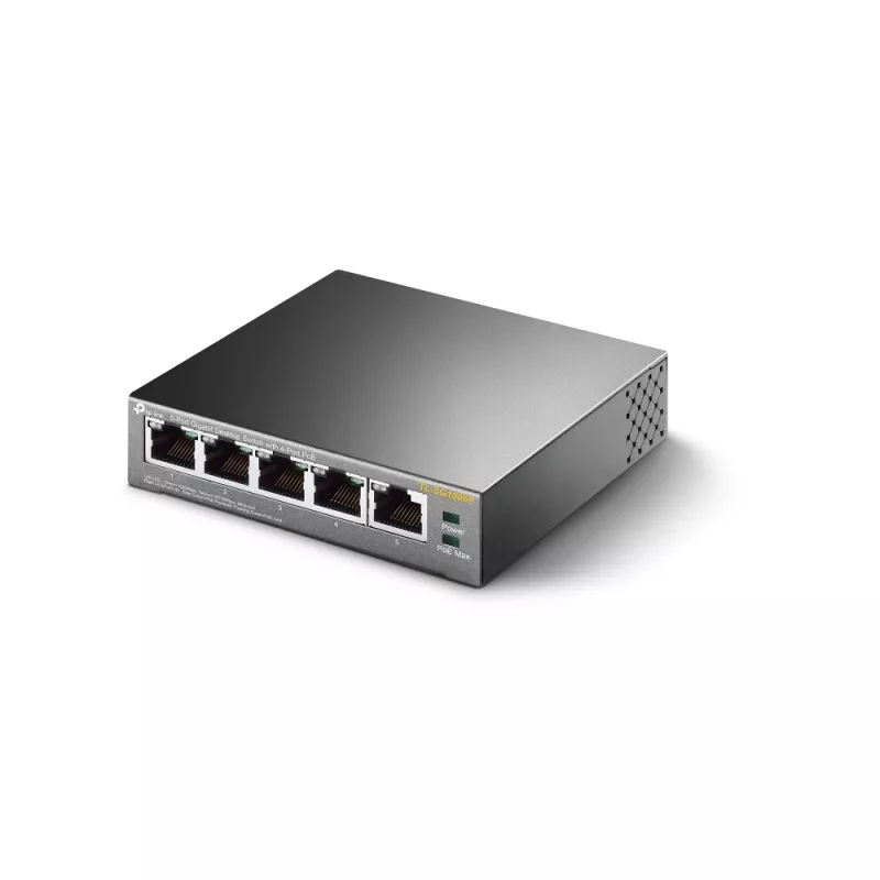 TP-Link switch Gigabit de sobremesa PoE de 5 puertos con 4 puertos, no gestionado, Gigabit Ethernet (10/100/1000), Power over Ethernet (PoE)