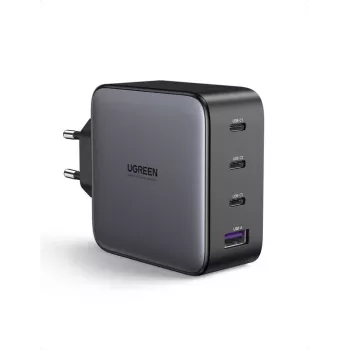 Cargador Ugreen Nexode 100W GaN USB-C USB-A carga rápida 3 puertos