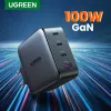 Cargador Ugreen Nexode 100W GaN USB-C USB-A carga rápida 3 puertos