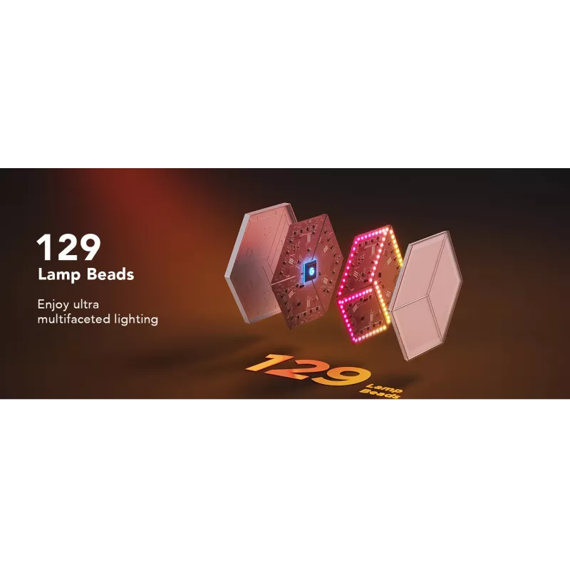 Set de apliques de pared inteligentes Govee Glide Hexagon Light Panels Ultra pack de ampliación – Wi-Fi/Bluetooth, entrada 36 V, gris