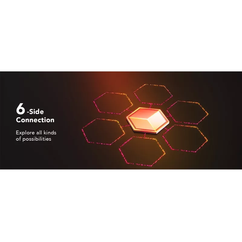 Set de apliques de pared inteligentes Govee Glide Hexagon Light Panels Ultra pack de ampliación – Wi-Fi/Bluetooth, entrada 36 V, gris