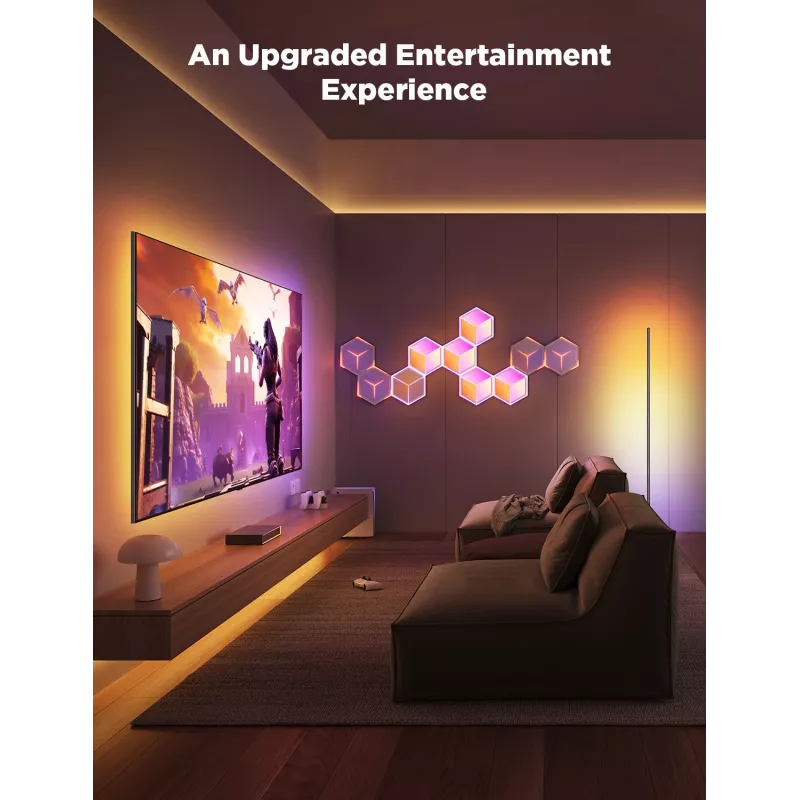 Set de apliques de pared inteligentes Govee Glide Hexagon Light Panels Ultra pack de ampliación – Wi-Fi/Bluetooth, entrada 36 V, gris
